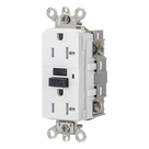 Contacto GFCI / 20 A / 125 V / Resistente a Intemperie / A Prueba de Manipulaciones / Grado Industrial / NEMA 5-20R / Blanco