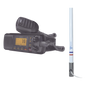 Kit de radio UM385BK | mas antena marina de fibra de vidrio TX-5101SYS/10M fabricada en fibra de vidrio con base roscable de acero inoxidable