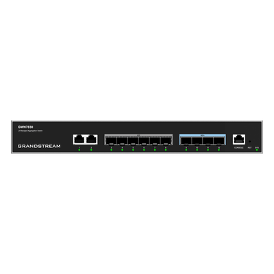 Switch de Agregación Capa 3 GWN7830 / 2 Puertos Gigabit Ethernet / 6 Puertos Gigabit SFP / 4 Puertos 10Gigabit SFP+ / QoS Integrada / Soporte IPv6 e IPv4 / Seguridad Avanzada / Stacking /