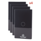 Kit de Apagadores Inteligentes WiFi / 3 Circuitos Independientes / 2.4 GHz / 800W por Canal / 100V-250V / Panel de Vidrio Templado 120mm x 72mm (4.72in x 2.83in)