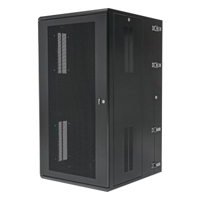 Gabinete PanZone de Montaje en Pared, de 19in, Puerta Ventilada, 26 UR, 635mm de Profundidad, Color Negro