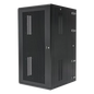 Gabinete PanZone de Montaje en Pared, de 19in, Puerta Ventilada, 26 UR, 635mm de Profundidad, Color Negro