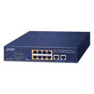 Switch PoE+ / 8 Puertos Gigabit 802.3at / 2 Puertos Uplink / Presupuesto PoE 120 W / Alcance Extendido 250 m (820.2 ft) / Rackeable 1U