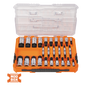 Juego de Dados Moleteados / SAE-Métrico-Hex-Torx® / 13 Piezas por Set / Acabado Moleteado para Mejor Agarre / Marcado en Relieve / Incluye Llaves Cuadradas