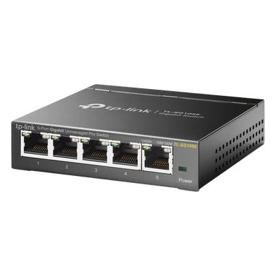 Switch Escritorio Easy Smart de 5 puertos 10/100/1000 Mbps / IGMP para Vigilancia / Calidad en el Servicio (QoS) / Gestión GUI