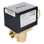Válvula de control eléctrica de 3 vías para fancoil, retorno por resorte, normalmente cerrada, 110 V CA, DN20 (3/4\"), conexión NPT