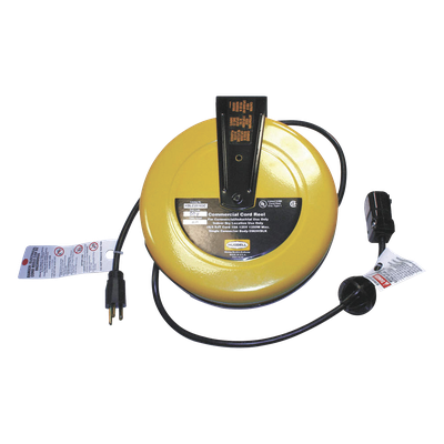 Carrete de Cable comercial (16/3 rudo), para 125 V CA, 10 A, 7.6 m de longitud con conector HBL5969VBLK.