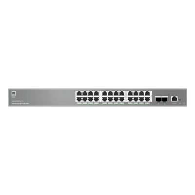 Switch de Red Empresarial L2++ / Serie GWN7800 Pro / 24 Puertos Gigabit PoE 250W / 2 Puertos SFP+ / Gestión Cloud GDMS / VLAN 4K / QoS Avanzado / Seguridad Integral