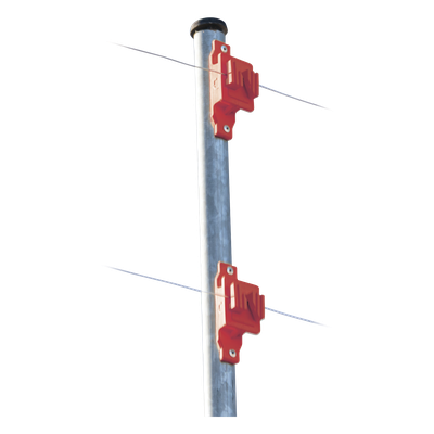 Aislador de Paso Rojo Reforzado para Cercos Eléctricos / Aislamiento hasta 18 kV / Resistente a Clima Extremo / Polipropileno y Policarbonato