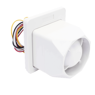 Sirena autónoma de dos tonos para interior y exterior, 25 W, 119 dB, resistente al agua y rayos UV