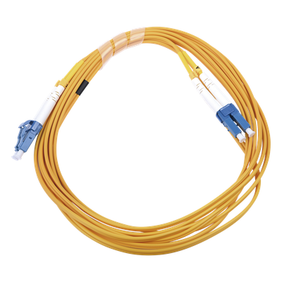 Jumper de Fibra Óptica Monomodo 9/125 LC/UPC-LC/UPC, PVC, 2.0 mm, Dúplex, Amarillo, 3 Metros (9.84 Pies)