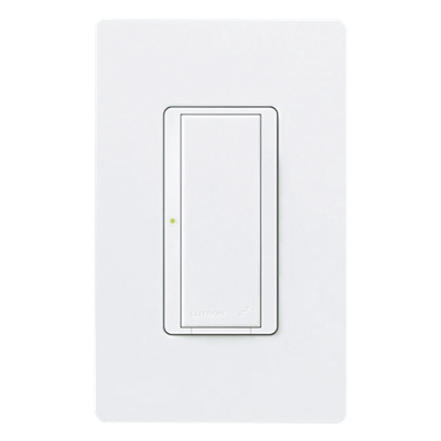 Interruptor de pared on/off para sistema RadioRA 2, doble voltaje 120/277 V, 8 A en iluminación y motores de 1/10 HP (3 A), dos hilos sin cable neutro, unipolar o multilocalización