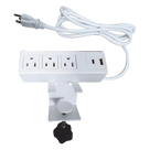 Tomacorriente para Escritorio / 3 Contactos 110VCA / 2 Puertos USB-A y USB-C PD / Bracket Ajustable / 154.7 x 38 x 48.7 mm