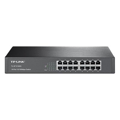 Switch no administrable de 16 puertos 10/100 Mbps de escritorio y para montaje en rack