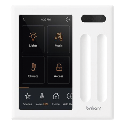 Control touch desde su pantalla en pared, compatible con 2 cargas para controlar iluminación.