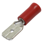 Terminal tipo macho aislada / 22 - 16 AWG / Rojo / Paquete de 25 piezas.