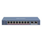 Switch PoE+ / No Administrable / 7 Puertos 10/100 Mbps 802.3 af/at (30 W) / 1 Puerto 10/100 Mbps Hi-PoE (90 W)  / 2 Puertos 1000 Mbps Uplink / Modo Extendido hasta 300 Metros / 110 Watts