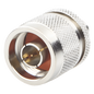 Adaptador en Línea de Conector SMA Macho a N Macho, Níquel/ Oro/ Teflón.