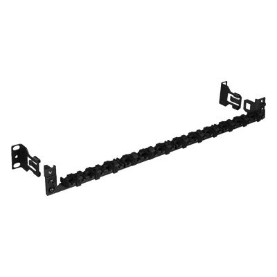Barra de Alivio de Tensión / 24 Cables / Racks 19\" y 23\" / Clips Ajustables / Liberación Rápida Sin Herramientas / Diseño Compacto 1U a 2U