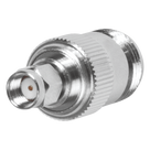 Adaptador Coaxial en Línea / SMA Macho Inverso a N Hembra / Frecuencia 18 GHz / Cuerpo Bronce Niquelado / Contacto Oro / Aislante Teflón