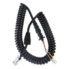 Cable de Micrófono Espiral / Conector 8P8C6 / Longitud 280 mm / Diámetro 4.5 mm / Temperatura -20~105°C / PP-PU Negro