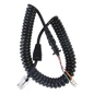 Cable de Micrófono Espiral / Conector 8P8C6 / Longitud 280 mm / Diámetro 4.5 mm / Temperatura -20~105°C / PP-PU Negro