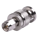 Adaptador Coaxial en Línea / SMA Macho a BNC Macho / Cuerpo Bronce Niquelado / Contacto Oro / Aislante Teflón