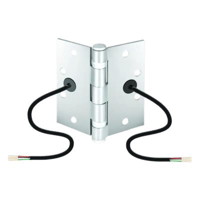 Bisagra de Transferencia Eléctrica SD-H412 / 12-24 VAC/VDC / 4 Hilos 28AWG / Acero Resistente a Vandalismo / Transferencia de Energía y Datos / Reemplazo de Bisagra Estándar