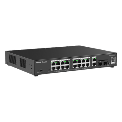 Switch PoE Administrable / 16 Puertos Gigabit PoE+ / 2 SFP 1Gb / 250W / 40 Gbps / Gestión en la Nube