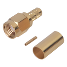 Conector SMA Macho Inverso / Anillo Plegable / Bronce-Oro / Teflón / RG-142/U