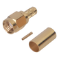Conector SMA Macho Inverso / Anillo Plegable / Bronce-Oro / Teflón / RG-142/U
