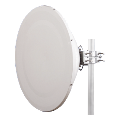 Antena direccional Alto Rendimiento / Parábola profunda para mayor aislamiento al ruido /4 ft / Guía de onda  para radio B5x y C5x / Ganancia de 35 dBi / Soporte de acero inoxidable / Polaridad en