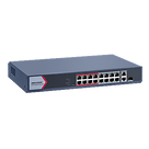 Switch PoE+ Monitoreable / 16 Puertos 10/100 Mbps PoE+ / 2 Puertos Gigabit Uplink / 1 Puerto SFP / Alcance Extendido 300 m (984 pies) / 130 W