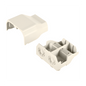 Conexión de tubería a canaleta T70, Salidas de 1/2\", 3/4\", 1\" y 1 1/4\", material ABS, Color Blanco Mate