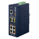 Switch Industrial Administrable Capa 2 / 4 Puertos PoE 802.3af/at Gigabit / 2 Puertos SFP 100/1000X / Anillo Redundante