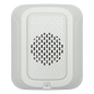 Sonorizador de baja frecuencia de 520 Hz para pared, 24 Vcd, cumple NFPA 72 en áreas de descanso, tonos temporal y continuo, color blanco