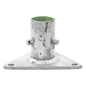 Base Triangular para Mástil de 1\" a 2\" con Opresores. Galvanizado por Inmersión en Caliente.