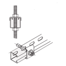 Tope Unicanal / Forma U / Tornillo 3/8\" (9.5 mm) / Acero Galvanizado / Carga Pesada