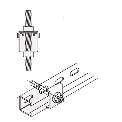 Tope Unicanal  \"U\" para Tornillo de  3/8\" ( 9.5 mm ).