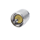 Conector Coaxial UHF Macho / PL-259 / Anillo Plegable / RG-8/X, LMR-240, 9258 / Níquel-Plata / Baquelita