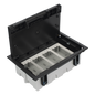 Caja Para Instalación en Piso Falso para Voz, Datos o Contactos Eléctricos / Capacidad para 4 Módulos / Espacio Embellecedor en la Tapa / Profundidad Ajustable de 90 a 120 mm (3.54 a 4.72 pulgadas)