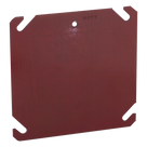 Tapa Plana para Caja Eléctrica / Acero Galvanizado / 4 x 4 x 0.063 in / Color Rojo / cUL Listado