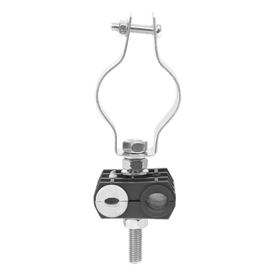 KIT de Un Sujetador de plástico para dos cables de 6 a 8 mm con todo y hardware de instalación en tubos de 1 1/4 in