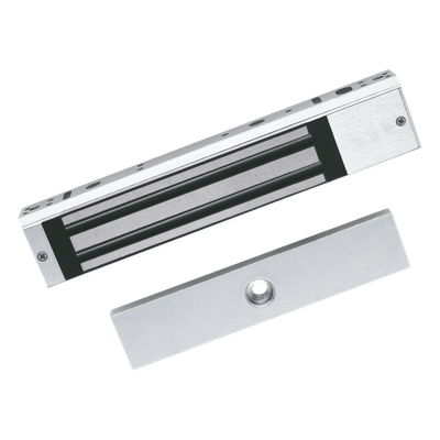 Chapa Magnética de 617 Lbs (280 Kg) / Montaje en Puerta Normal o de Vidrio / Certificado CE /  Uso en Interior / Indicador LED / Magnetismo Anti-residual