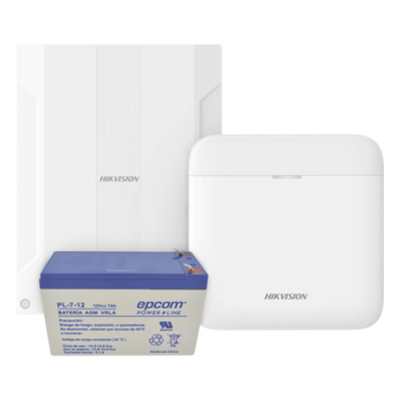 (AXPRO) KIT  de alarma AX PRO conversión de zonas cableadas a inalámbricas / Incluye: 1 Hub IP, Wifi y 3G/4G con Batería de respaldo/ 1 Expansor de 16 zonas cableadas / 1 Batería de respaldo 12Vcc