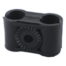 Sujetador Plástico para Cable Coaxial / 1/2 in / Doble Canal / Varilla 3/8' o M10 / Paquete 10 Piezas