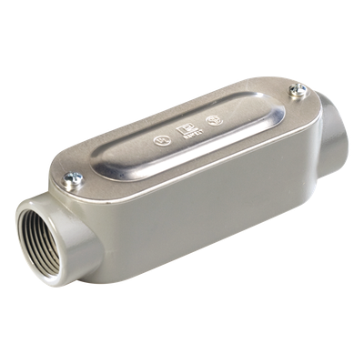Caja oval roscada tipo C de 2\" (50.8 mm) Incluye tapa y tornillos.