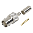 Conector BNC Hembra / Anillo Plegable / Bronce Niquelado / Contacto Oro / Teflón / LP-195, LP-142, RG-58/U, RG-142/U
