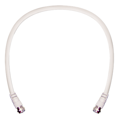 Jumper Coaxial con Cable Tipo RG-6 en Color Blanco de 60.96 Centímetros (24 Pulgadas) de Longitud y Conectores F Macho en Ambos Extremos. 75 Ohm de Impedancia.