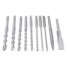 Juego de Brocas y Cincéles SDS PLUS / 10 Piezas / 3/16'' a 9/16'' / 6-1/4'' (158 mm) Largo Estándar